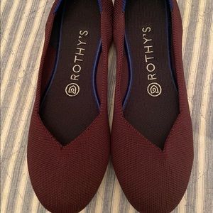 Burgundy Rothy's flats
